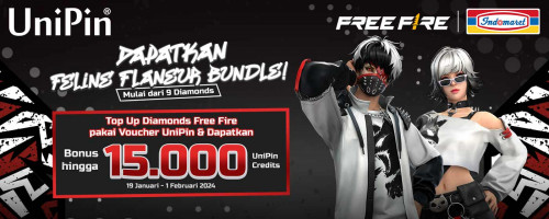 Top Up Diamonds Pake UniPin, Dapatkan Feline Flaneur Bundle + Bonus hingga 15,000 UniPin Credits
